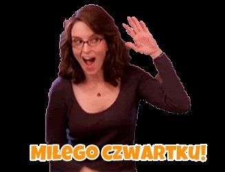 Machająca kobieta miłego czwartku